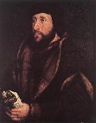 HOLBEIN, Hans the Younger Portrait of a Man Holding Gloves and Letter sg oil painting on canvas